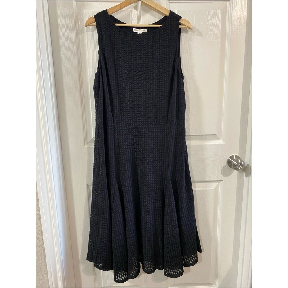 Coldwater Creek Black Textured Sleeveless A-Line Flare Dress 16 Y2K Goth Western